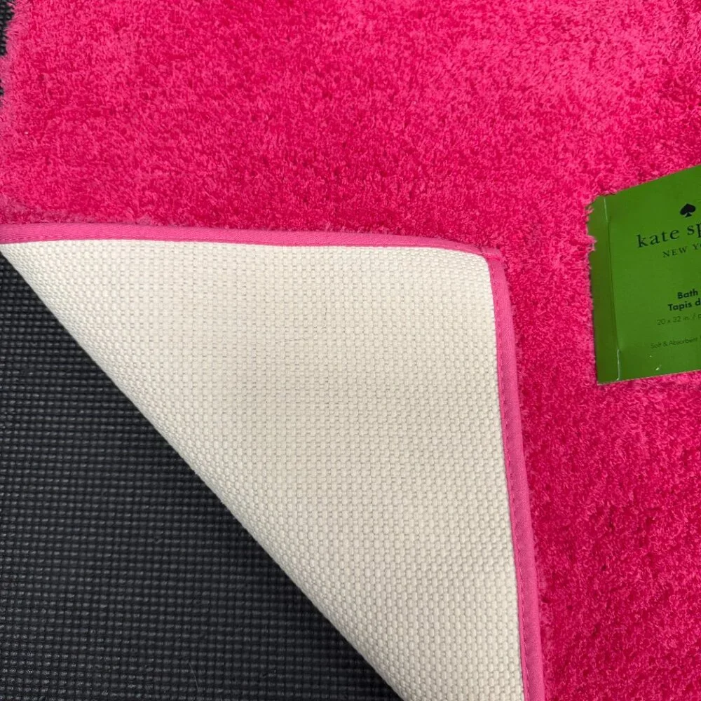 20 x 32 Kate Spade Snap Dragon Pink Fuchsia Bath Rug Mat Fuzzy Non Slip